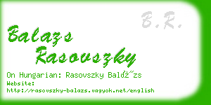 balazs rasovszky business card